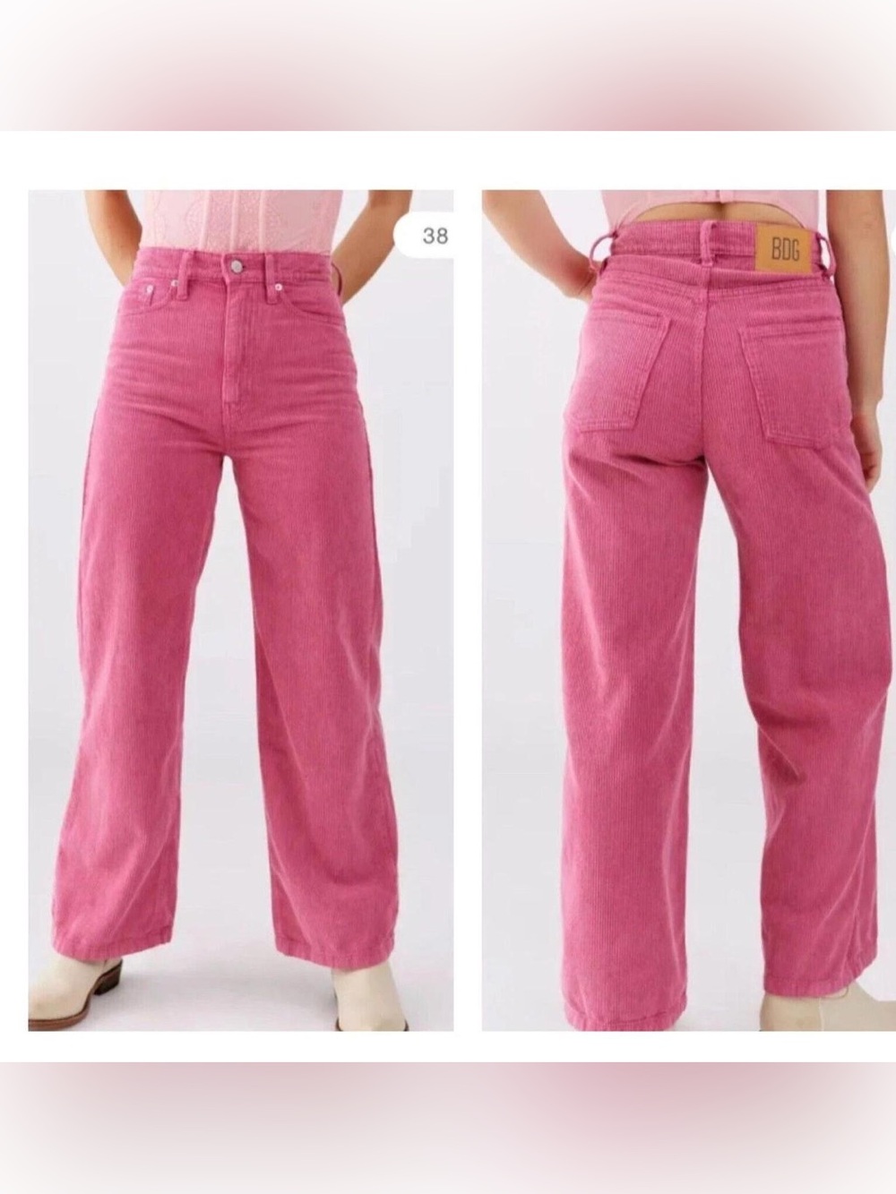 BDG Straight-Leg Corduroy Jeans in Pink